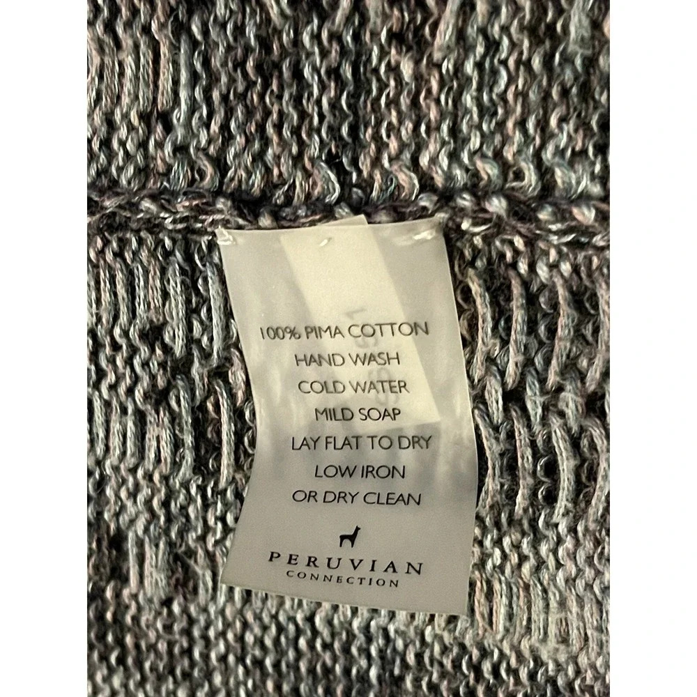 Peruvian Connection‎ Pima Cotton Cardigan Sweater Knit Art Women's M